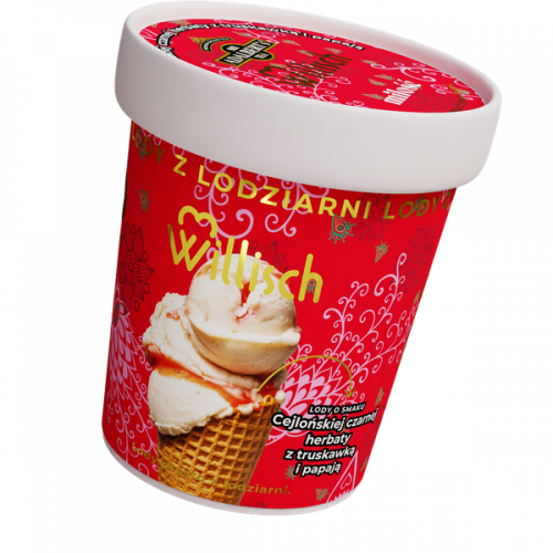 Lody o smaku Cejlońska czarna herbata z truskawką i papają