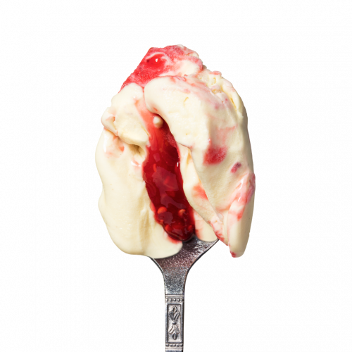 Lody o smaku Budyń waniliowy z malinami