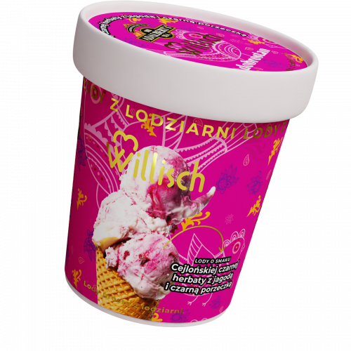 Lody o smaku Cejlońska czarna herbata z jagodą i czarną porzeczką