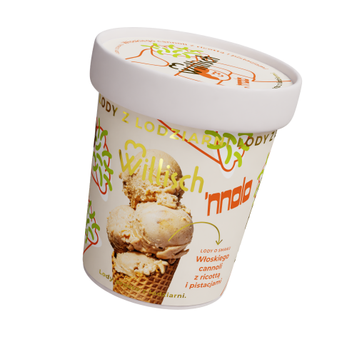 Lody o smaku Włoskie cannoli z ricottą i pistacjami